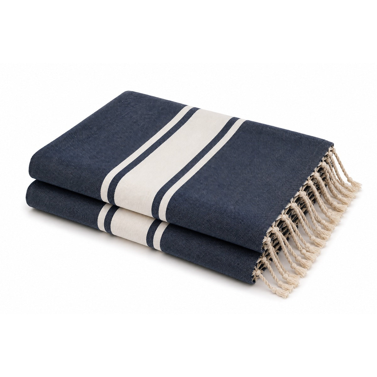 Lot de 2 foutas coton 100x200 ST TROPEZ bleu jean