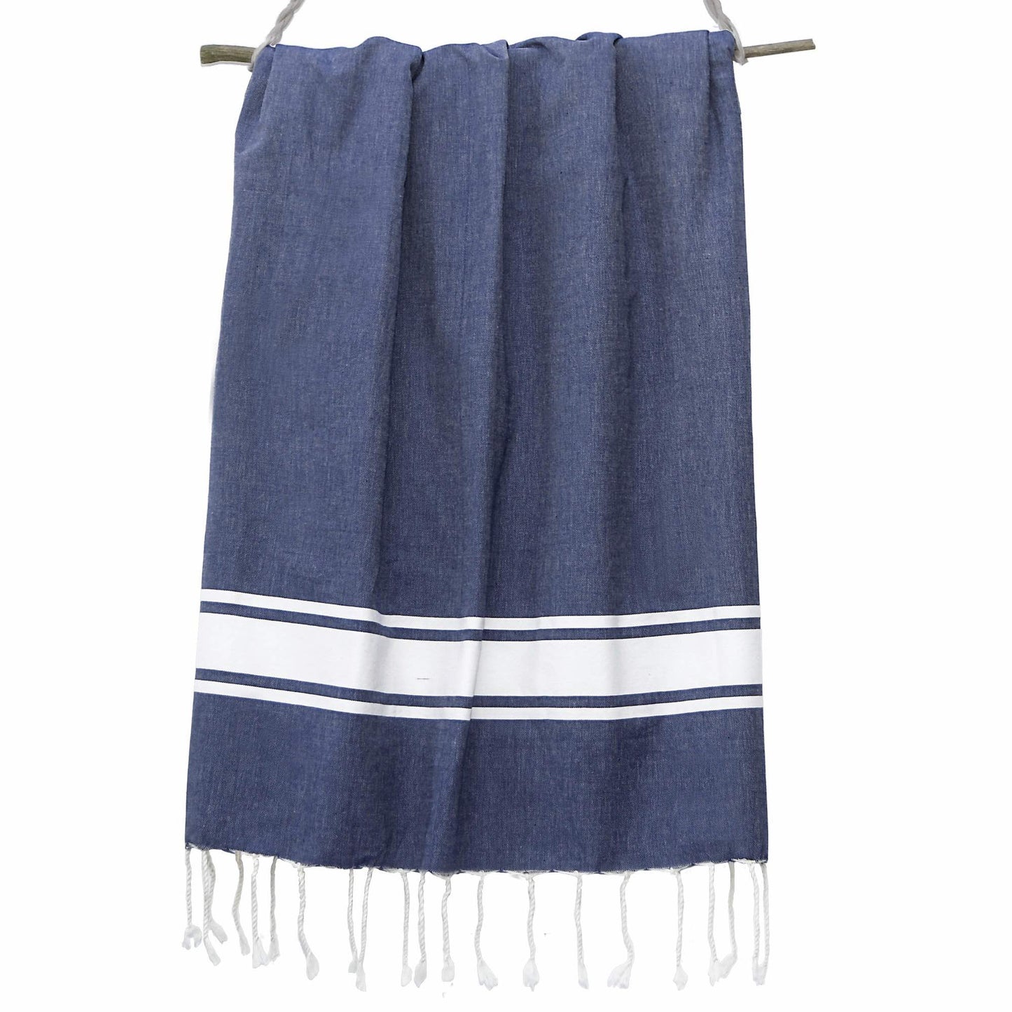 Lot de 2 foutas coton 100x200 ST TROPEZ bleu jean