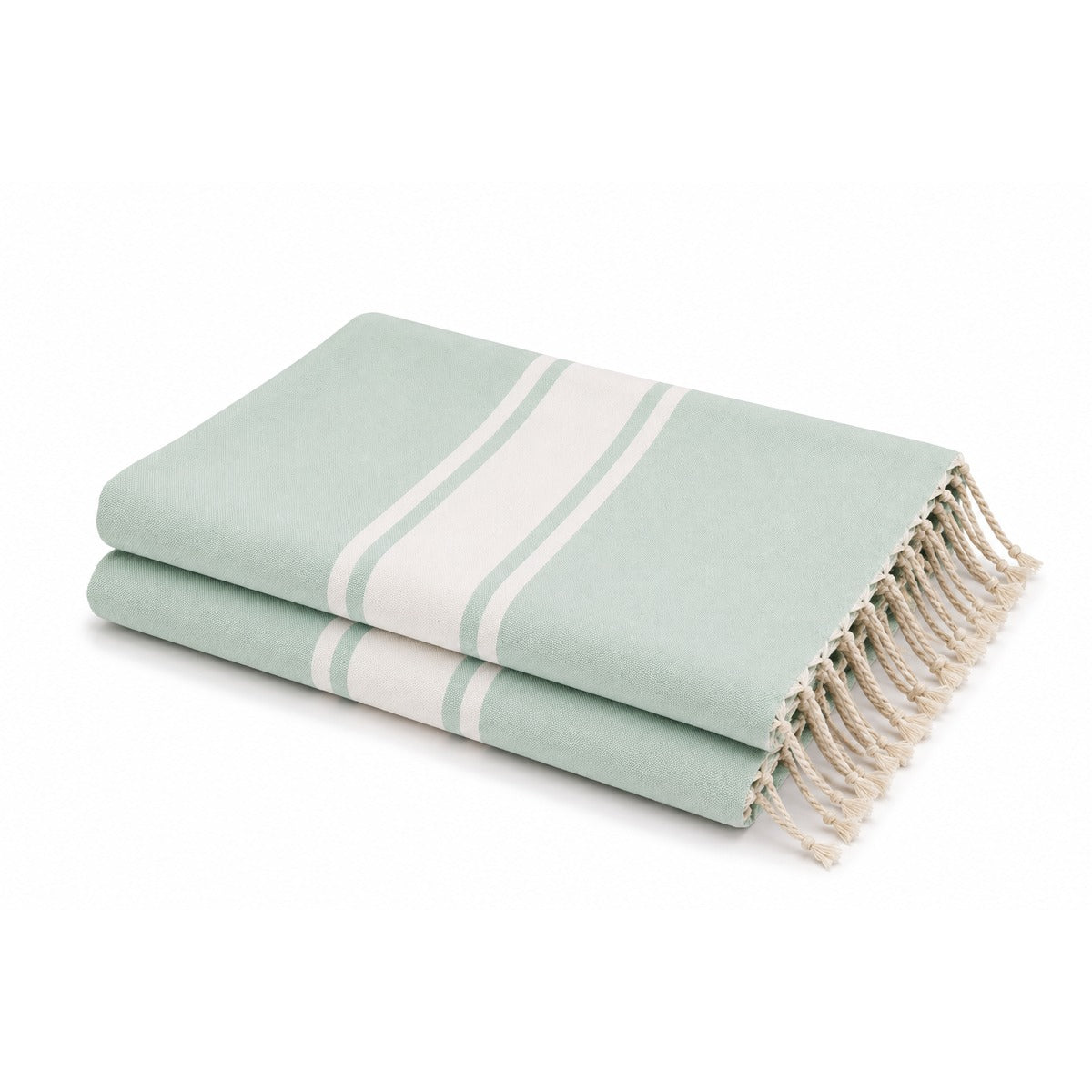 Lot de 2 foutas coton 100x200 ST TROPEZ vert d'eau