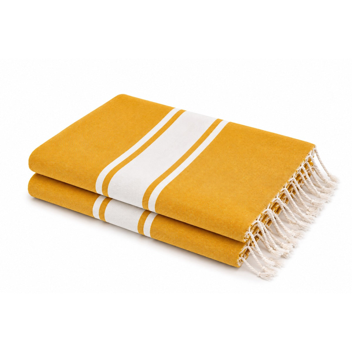 Lot de 2 foutas coton 100x200 ST TROPEZ jaune safran