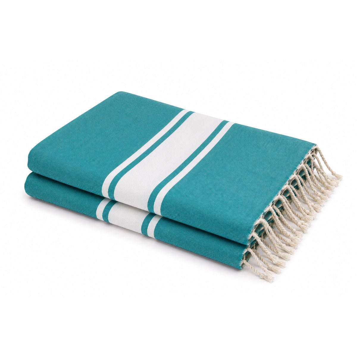 Lot de 2 foutas coton 100x200 ST TROPEZ vert canard
