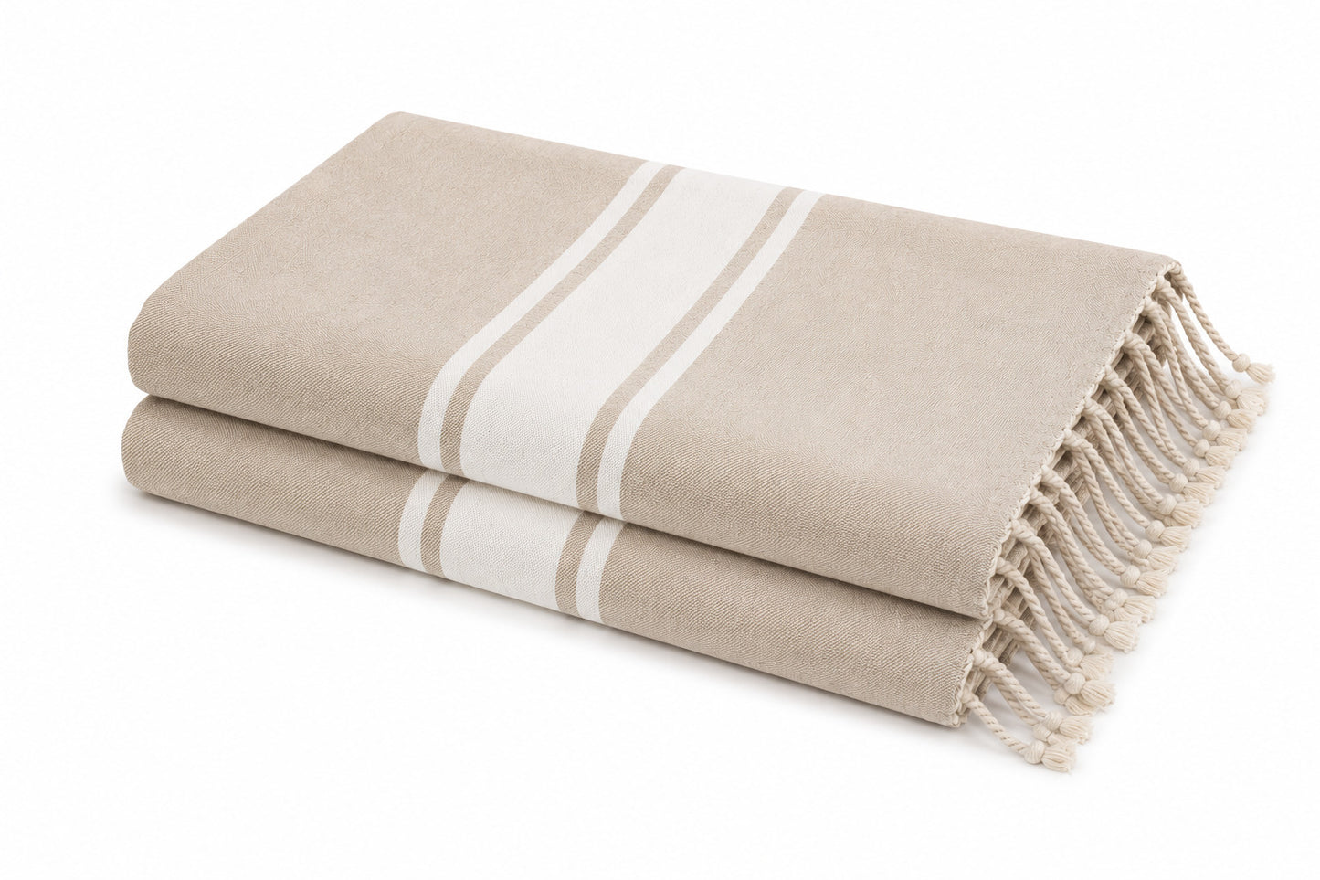 Lot de 2 foutas coton 100x200 ST TROPEZ beige