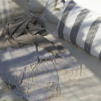 Lot de 2 foutas nid d'abeille coton 100x200 IBIZA Taupe clair