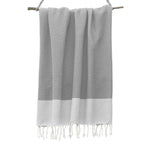 Lot de 2 foutas nid d'abeille coton 100x200 IBIZA Gris perle