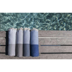 Lot de 2 foutas nid d'abeille coton 100x200 IBIZA Gris perle