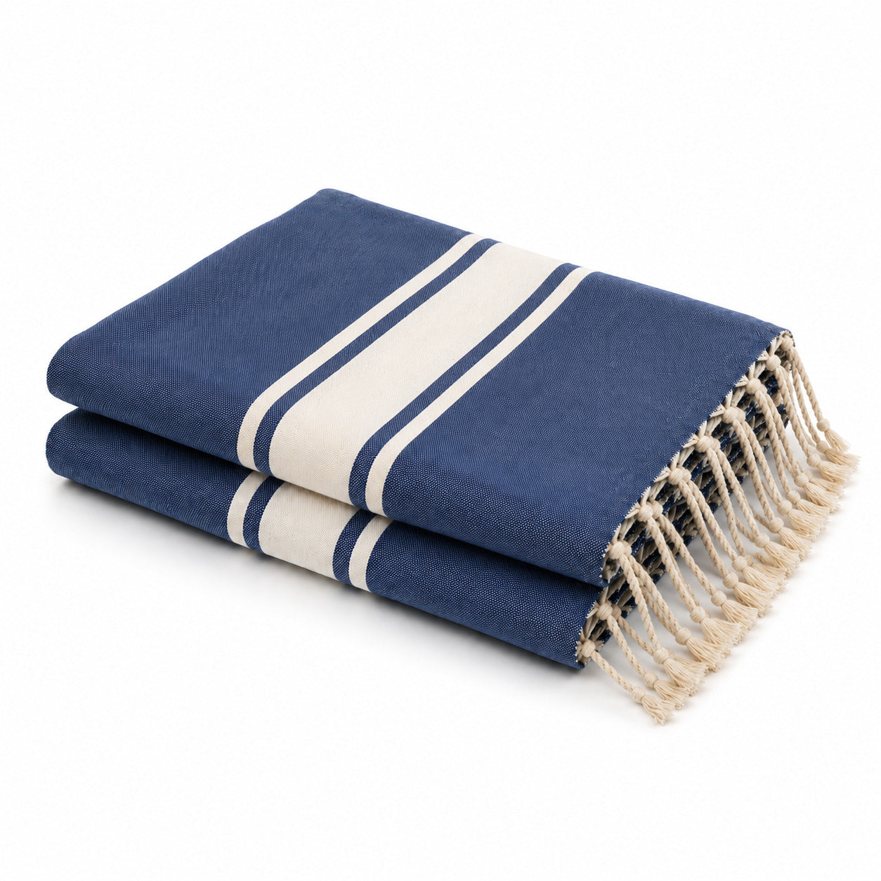 Lot de 2 foutas XXL coton 200x200 ST TROPEZ Bleu grec