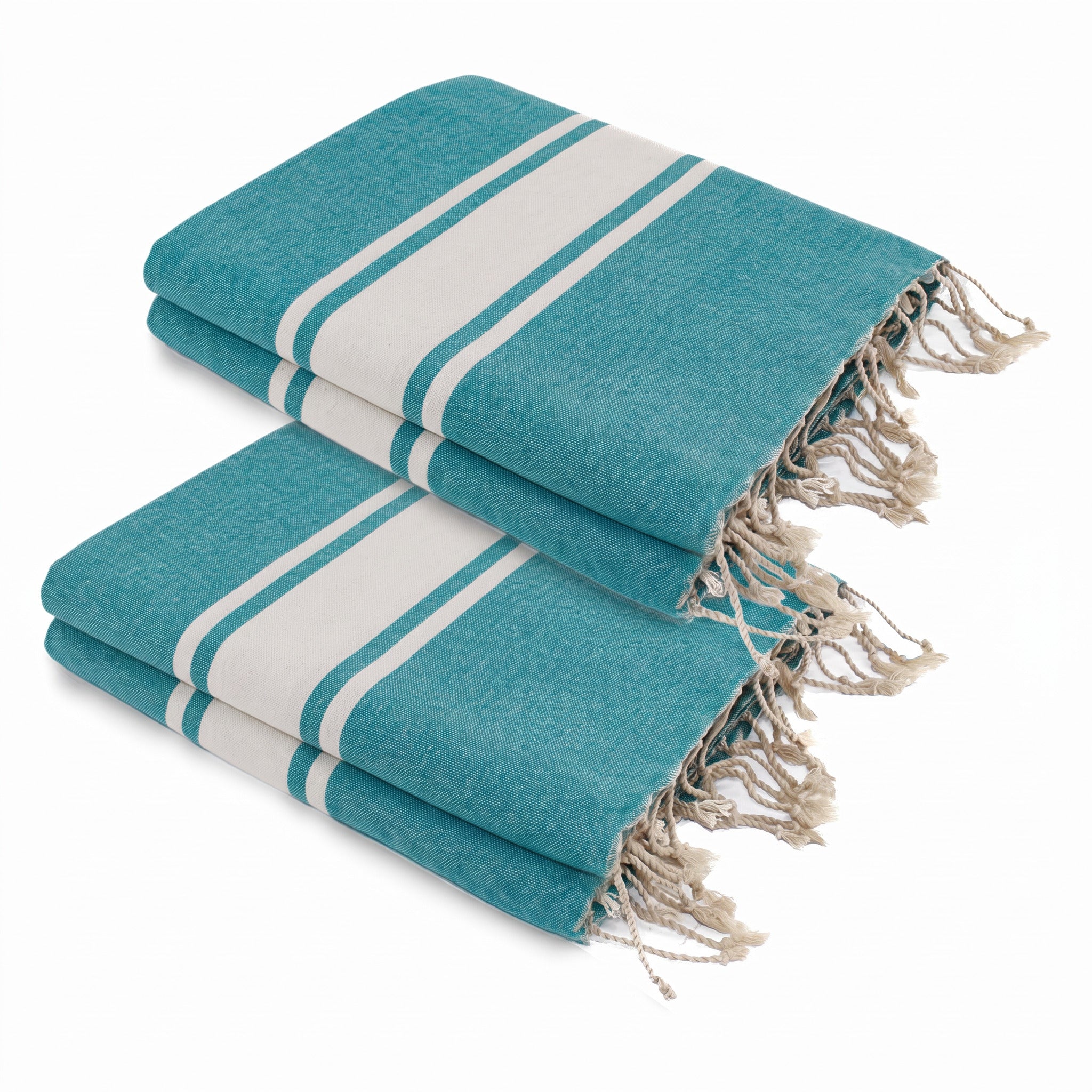 Lot de 2 foutas XXL coton 200x200 ST TROPEZ Vert canard
