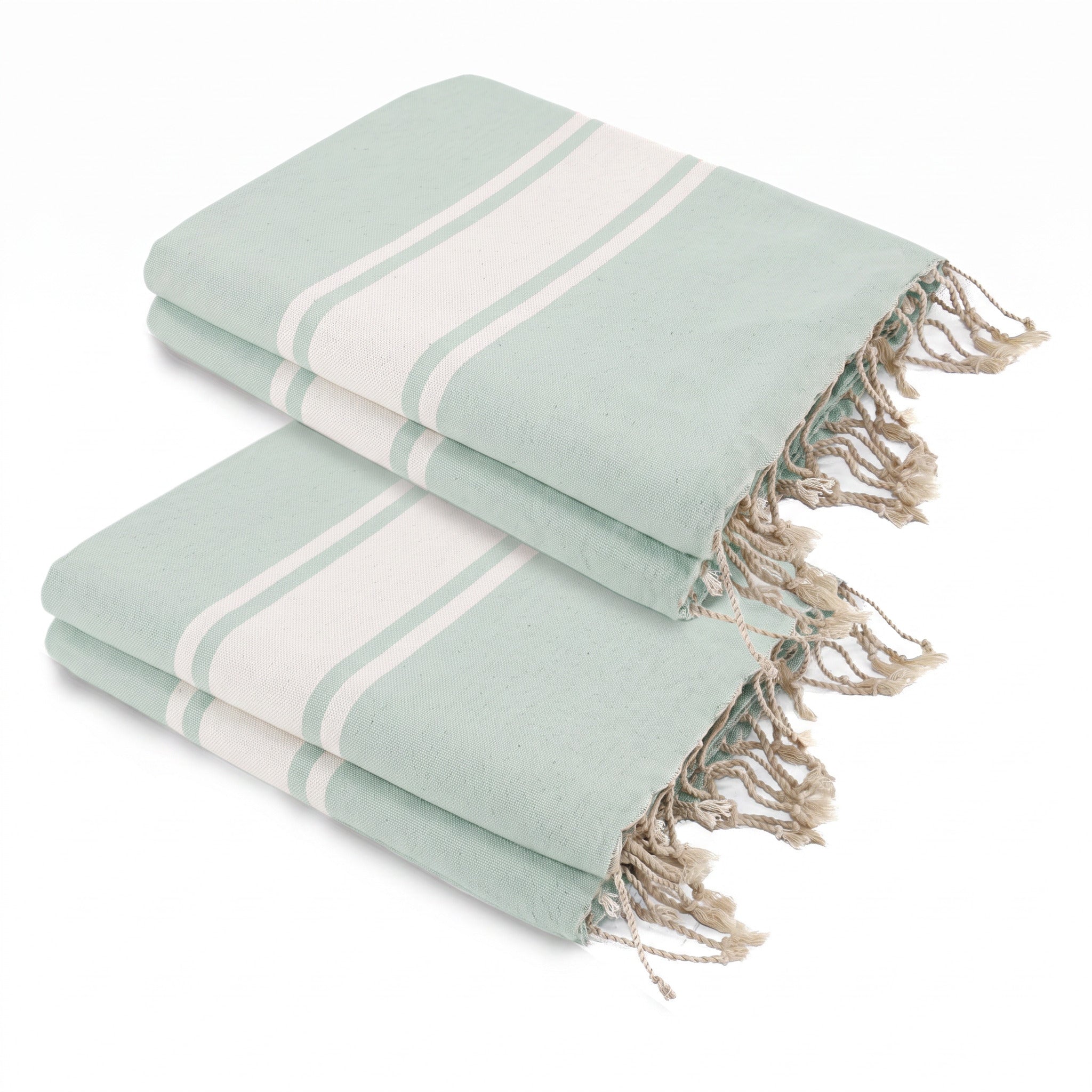 Lot de 2 foutas XXL coton 200x200 ST TROPEZ Vert d'eau
