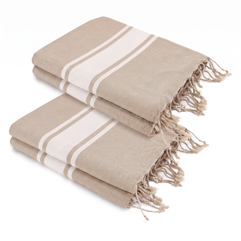 Lot de 2 foutas XXL coton 200x200 ST TROPEZ Beige