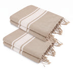 Lot de 2 foutas XXL coton 200x200 ST TROPEZ Beige