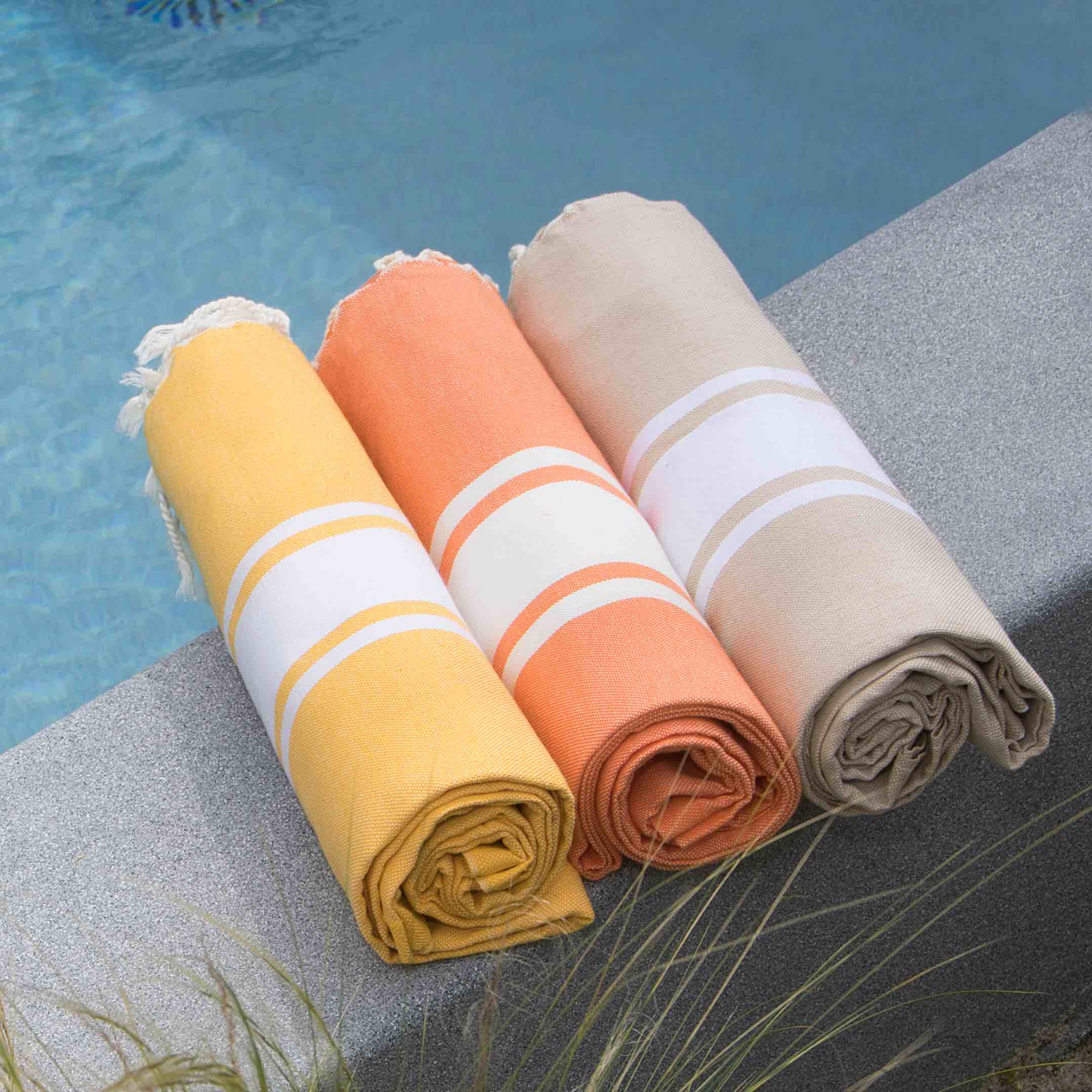 Lot de 2 foutas XXL coton 200x200 ST TROPEZ Beige