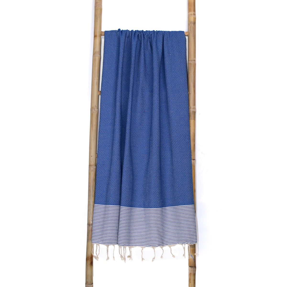 Lot de 2 foutas XXL nid d'abeille coton 200x200 IBIZA Bleu grec
