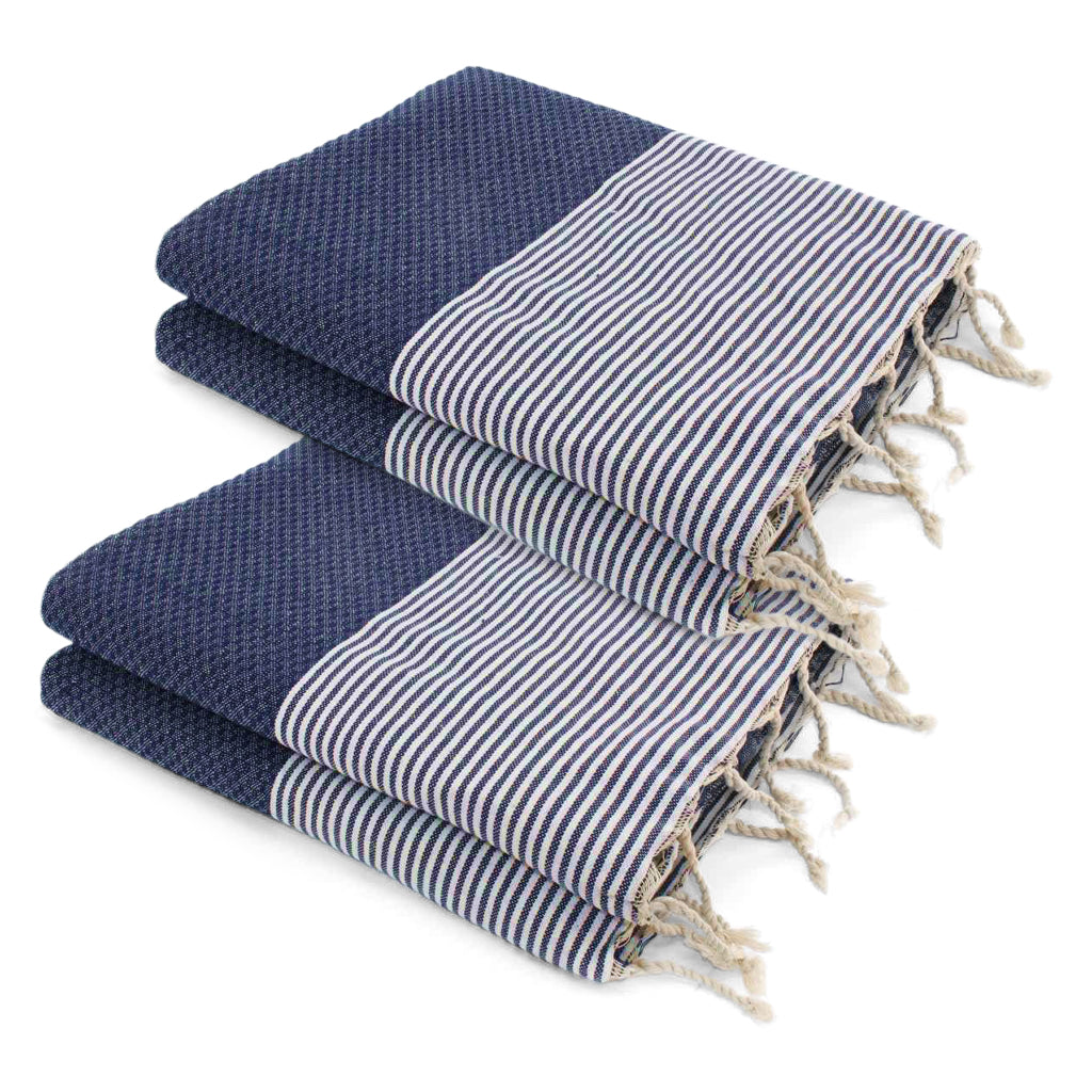 Lot de 2 foutas XXL nid d'abeille coton 200x200 IBIZA