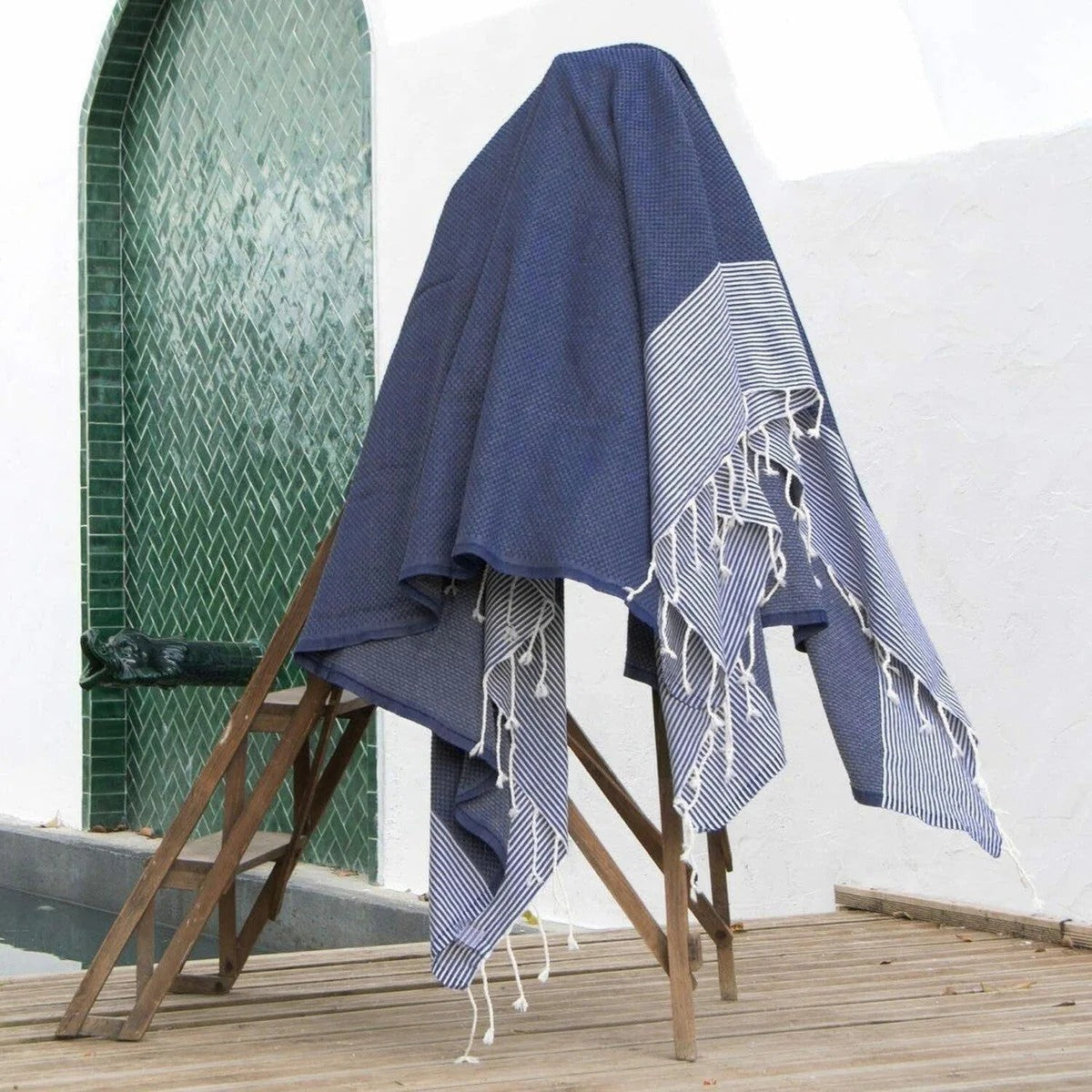 Lot de 2 foutas XXL nid d'abeille coton 200x200 IBIZA