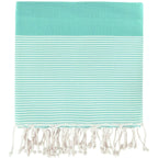 Lot de 2 foutas XXL nid d'abeille coton 200x200 IBIZA Vert turquoise