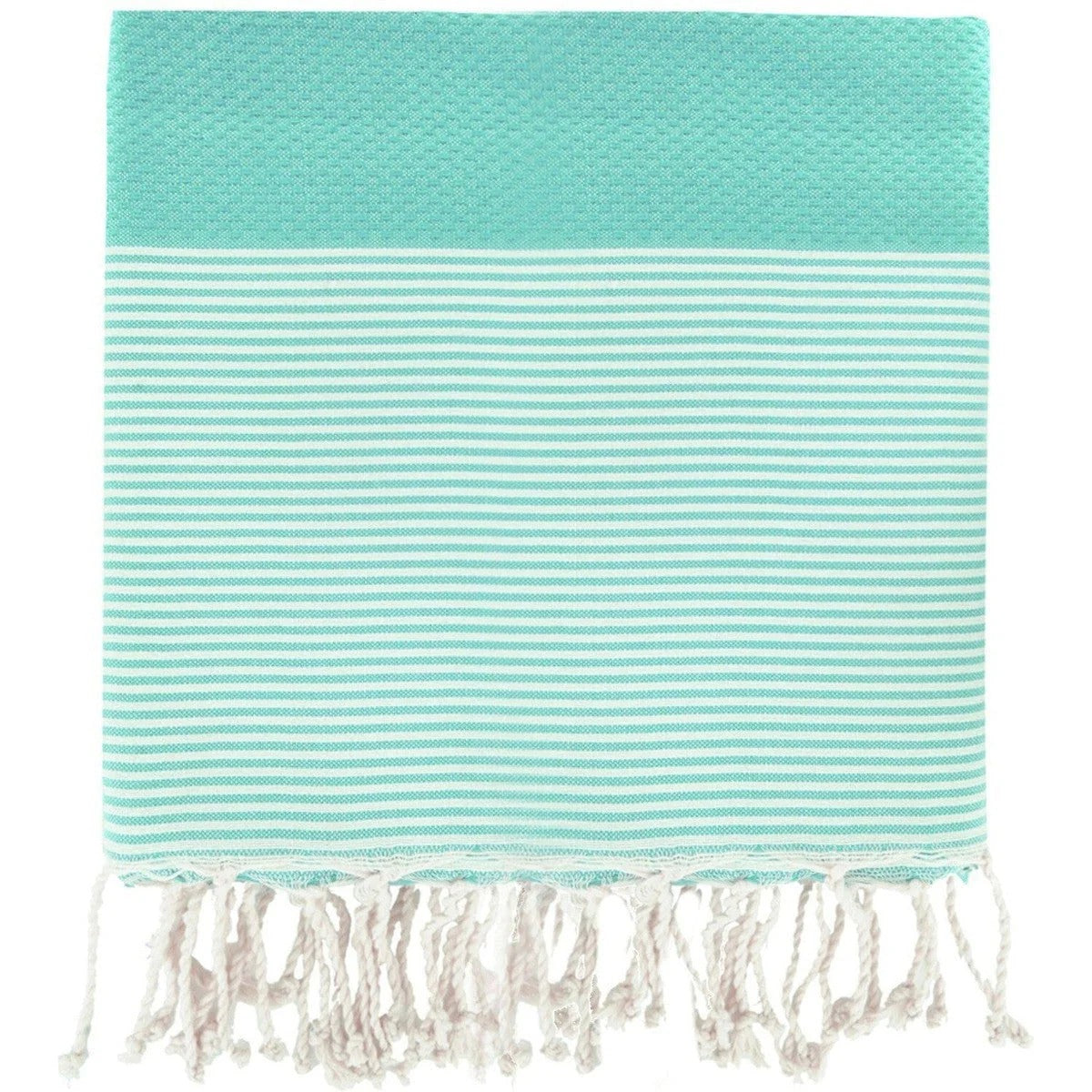 Lot de 2 foutas XXL nid d'abeille coton 200x200 IBIZA Vert turquoise