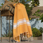 Fouta XXXL coton 200x300 ST TROPEZ jaune safran