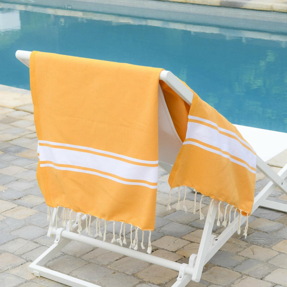 Fouta XXXL coton 200x300 ST TROPEZ jaune safran