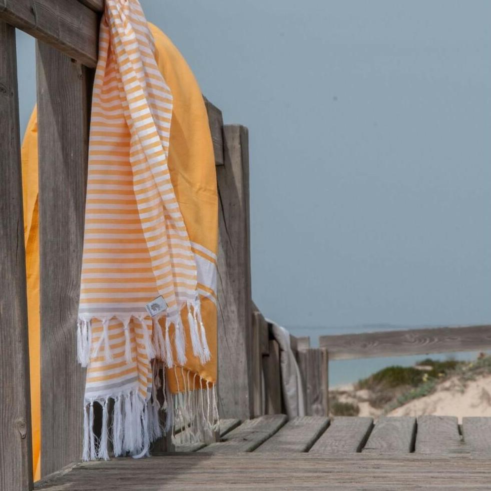 Fouta XXXL coton 200x300 ST TROPEZ jaune safran