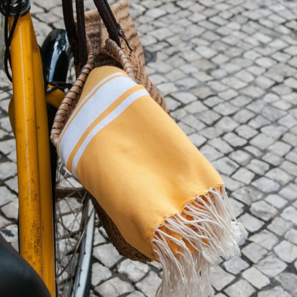 Fouta XXXL coton 200x300 ST TROPEZ jaune safran