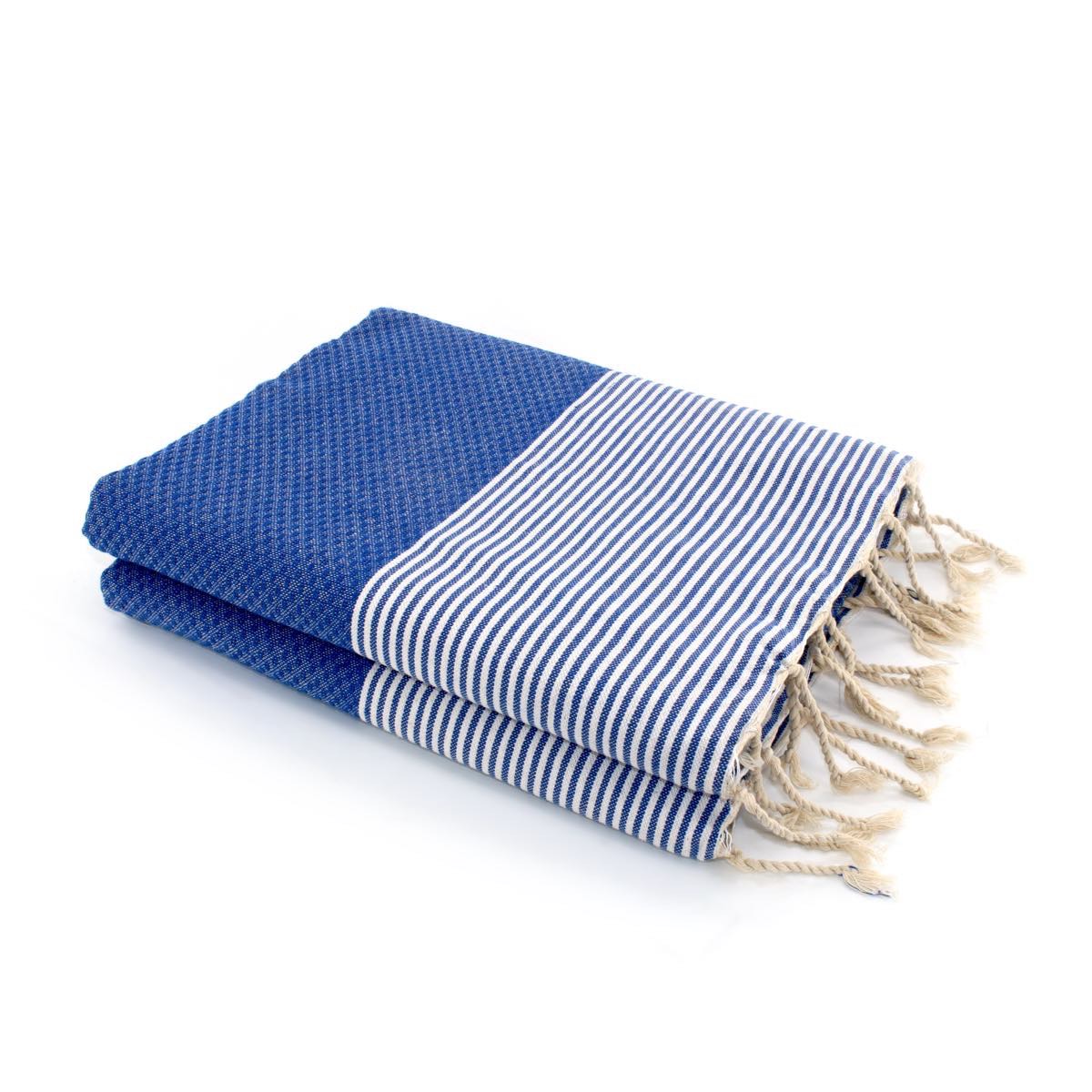 Fouta XXXL coton 200x300 IBIZA Bleu grec