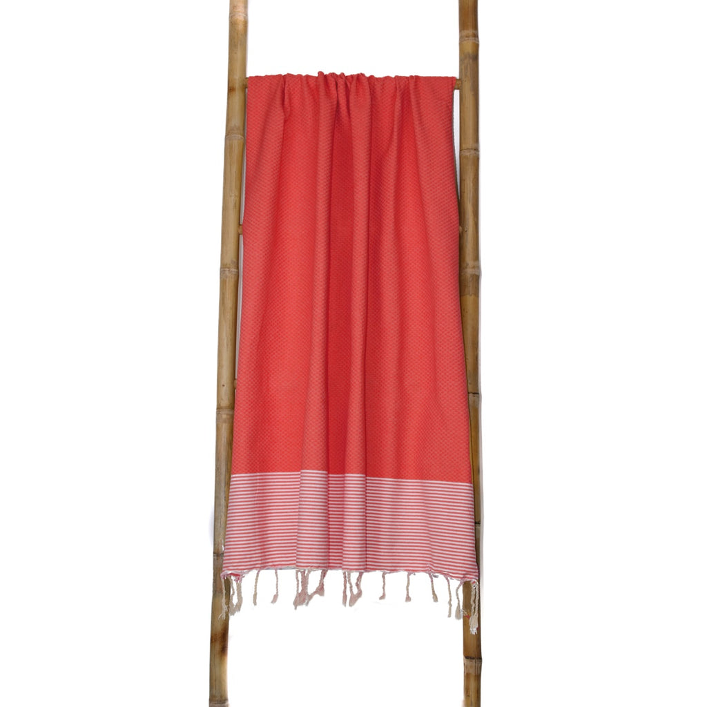Fouta XXXL coton 200x300 IBIZA Rouge corail