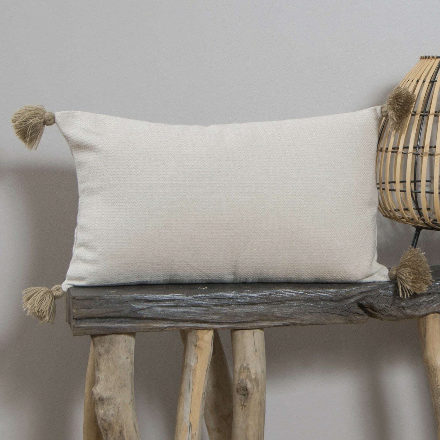 Coussin coton 50x30 STOCKHOLM taupe clair