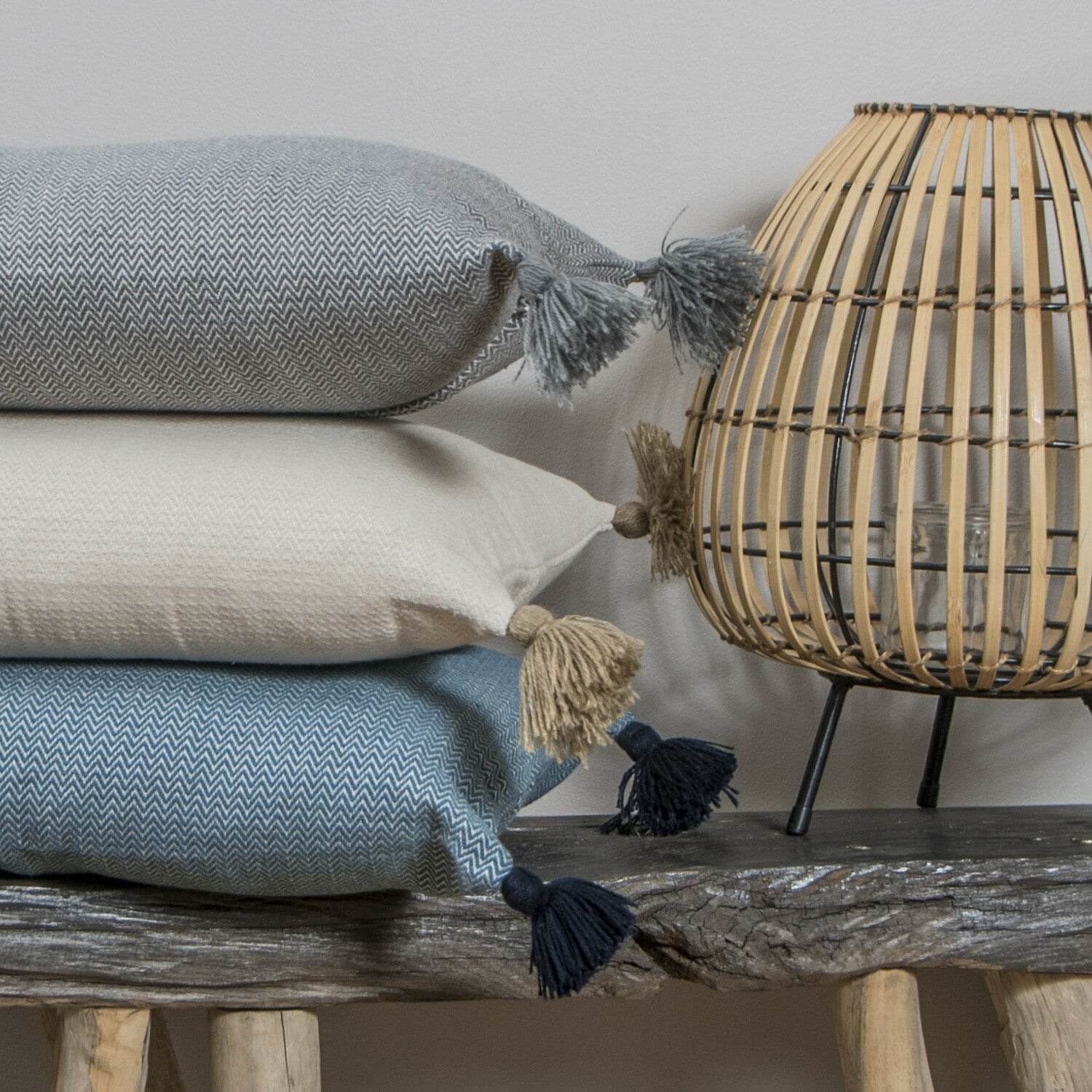 Coussin coton 50x30 STOCKHOLM taupe clair