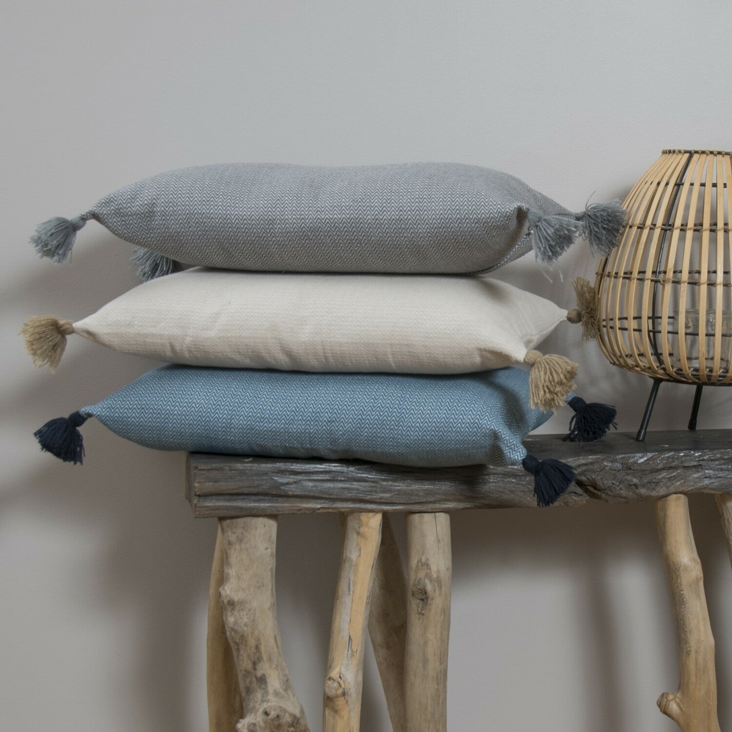 Coussin coton 50x30 STOCKHOLM taupe clair