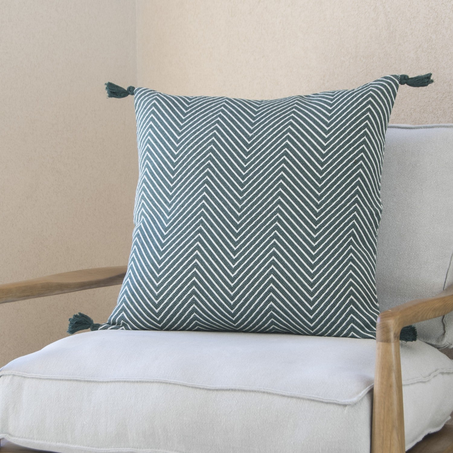 Coussin coton 50x50 AMSTERDAM vert kaki