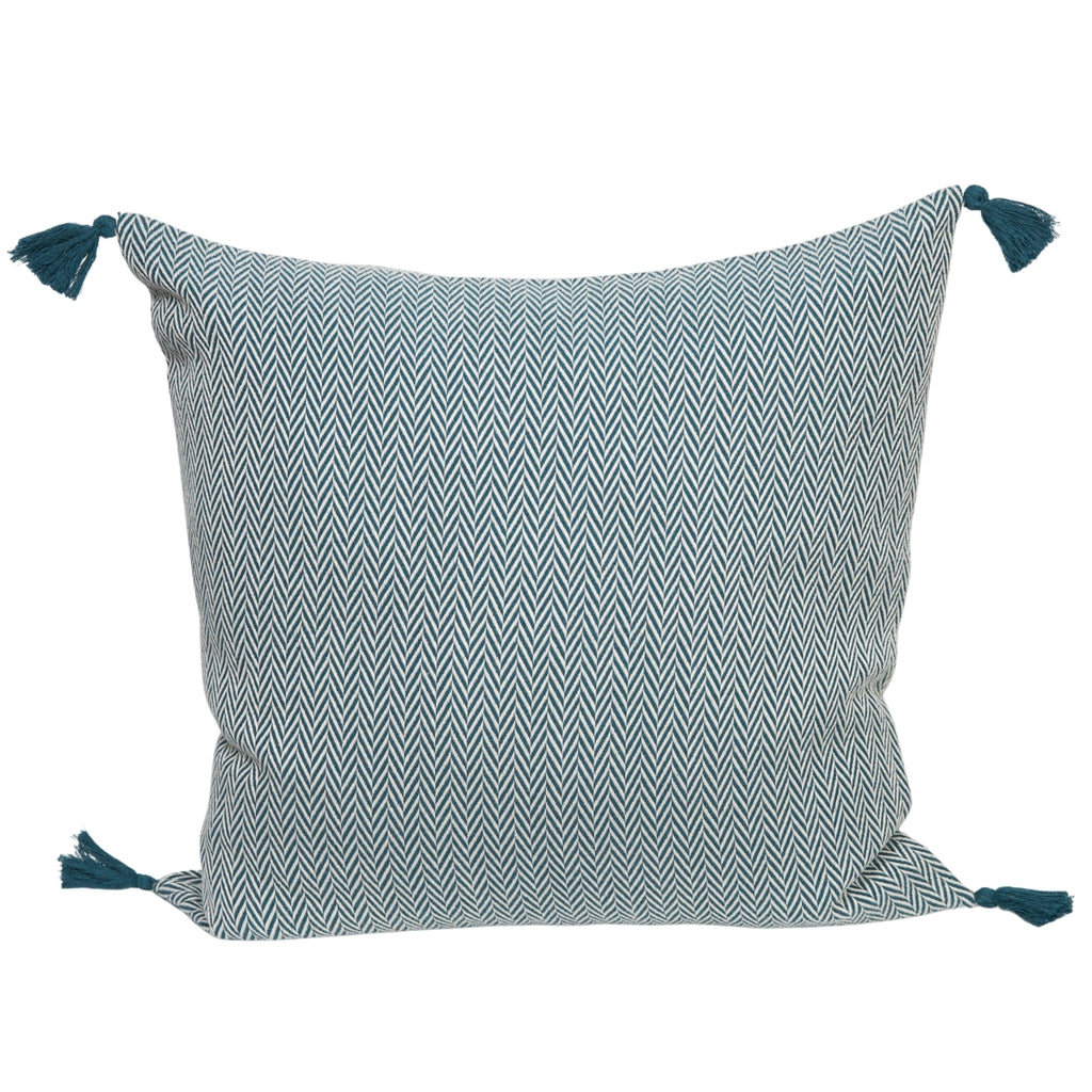 Coussin coton 50x50 MEGEVE bleu pétrole