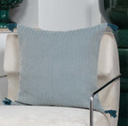 Coussin coton 50x50 MEGEVE bleu pétrole