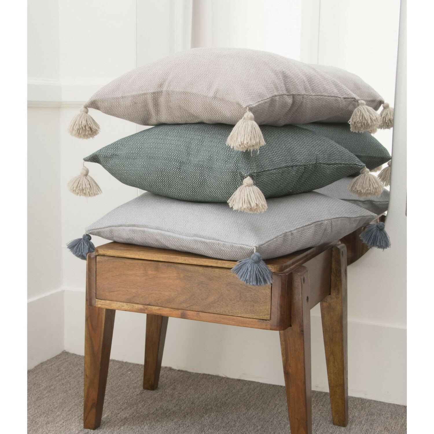 Coussin coton 50x50 STOCKHOLM gris perle