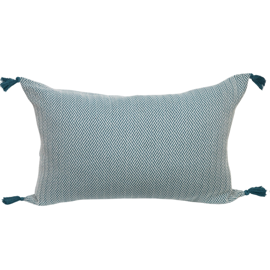 Coussin coton 60x40 MEGEVE bleu pétrole
