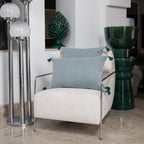 Coussin coton 60x40 MEGEVE bleu pétrole