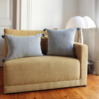 Coussin coton 60x40 MEGEVE bleu pétrole
