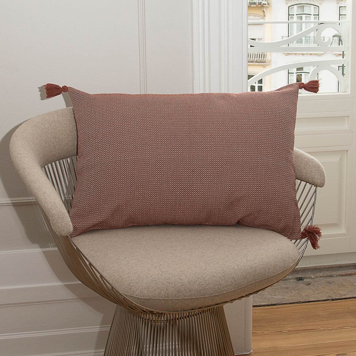 Coussin coton 60x40 STOCKHOLM rouge tomette