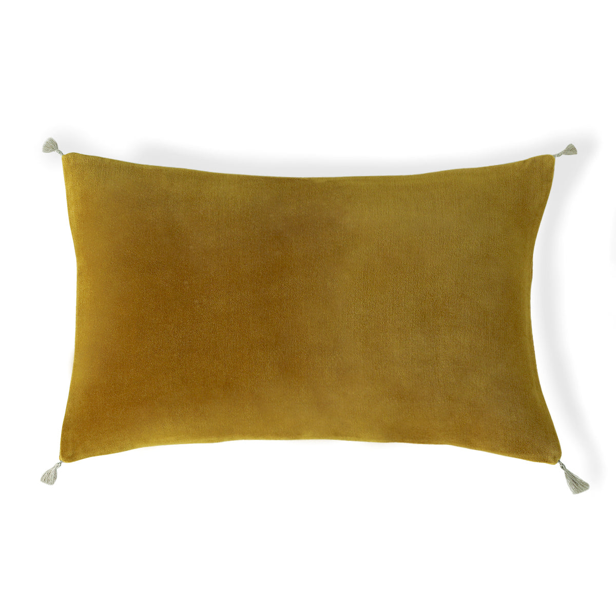 Coussin coton 60x40 DANUBE jaune moutarde