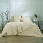 Parure + taies 50x70 gaze de coton sable CARLA 260x240+2(50x70)