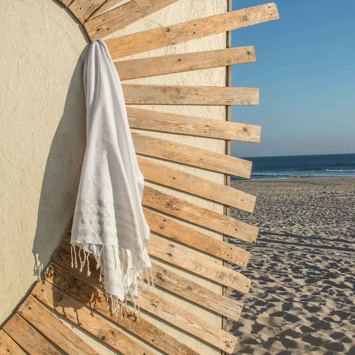 Fouta nid d'abeille coton 100x200 HAMPTONS    febronie.com