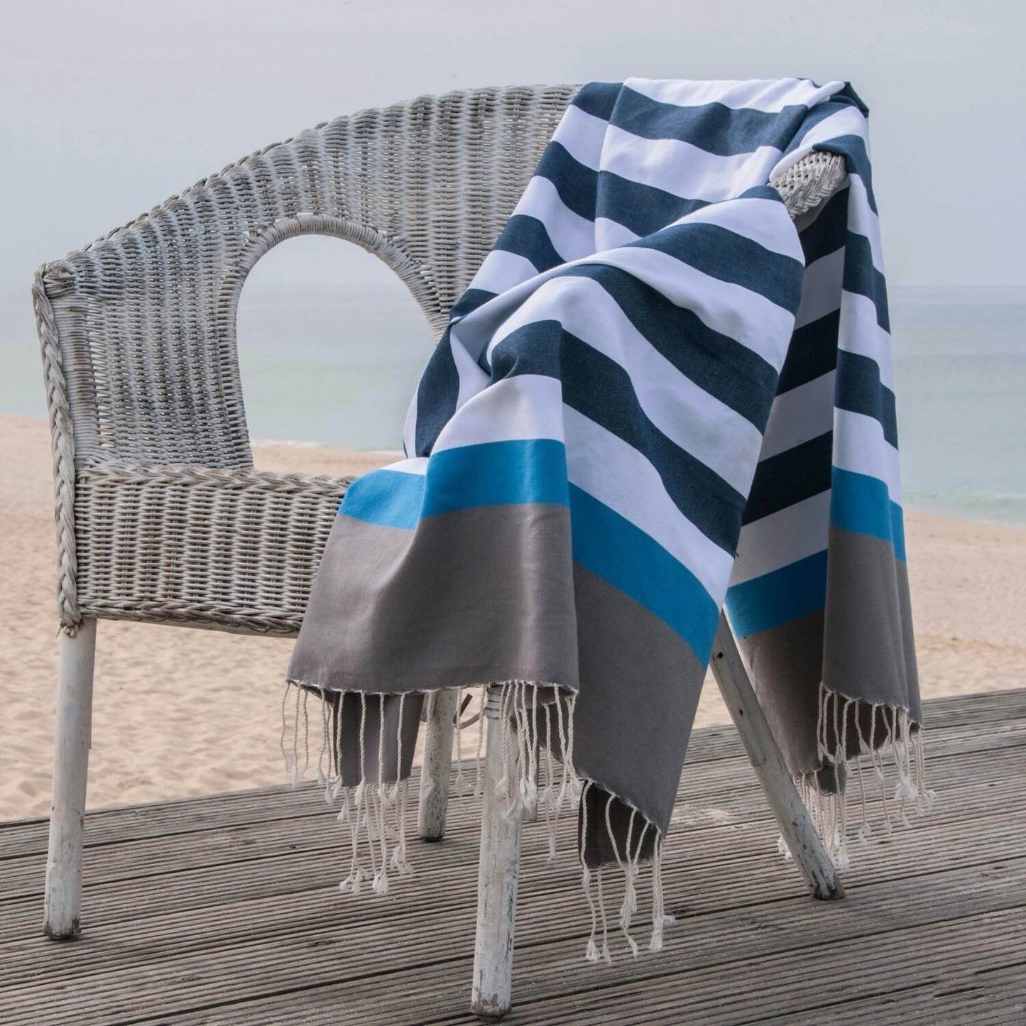 Fouta tricolore coton ARCACHON 100x200