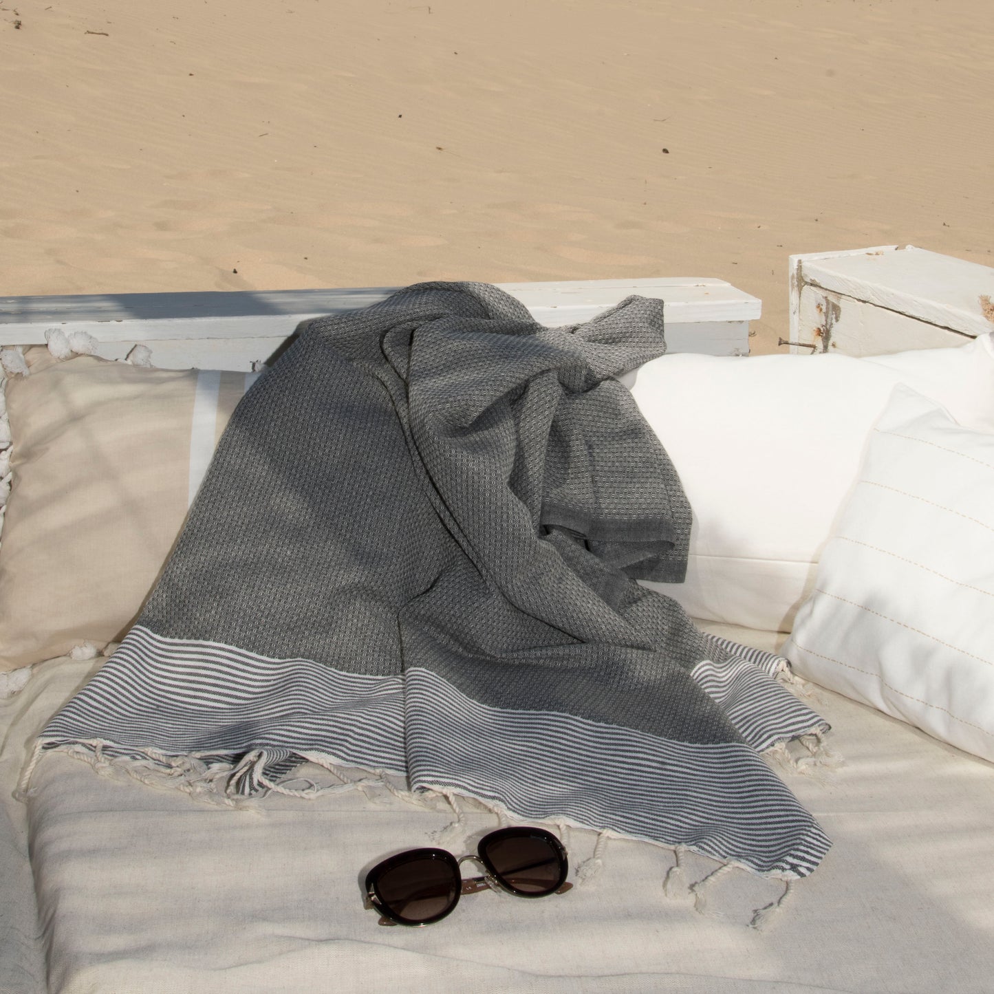 Fouta nid d'abeille coton IBIZA 100x200