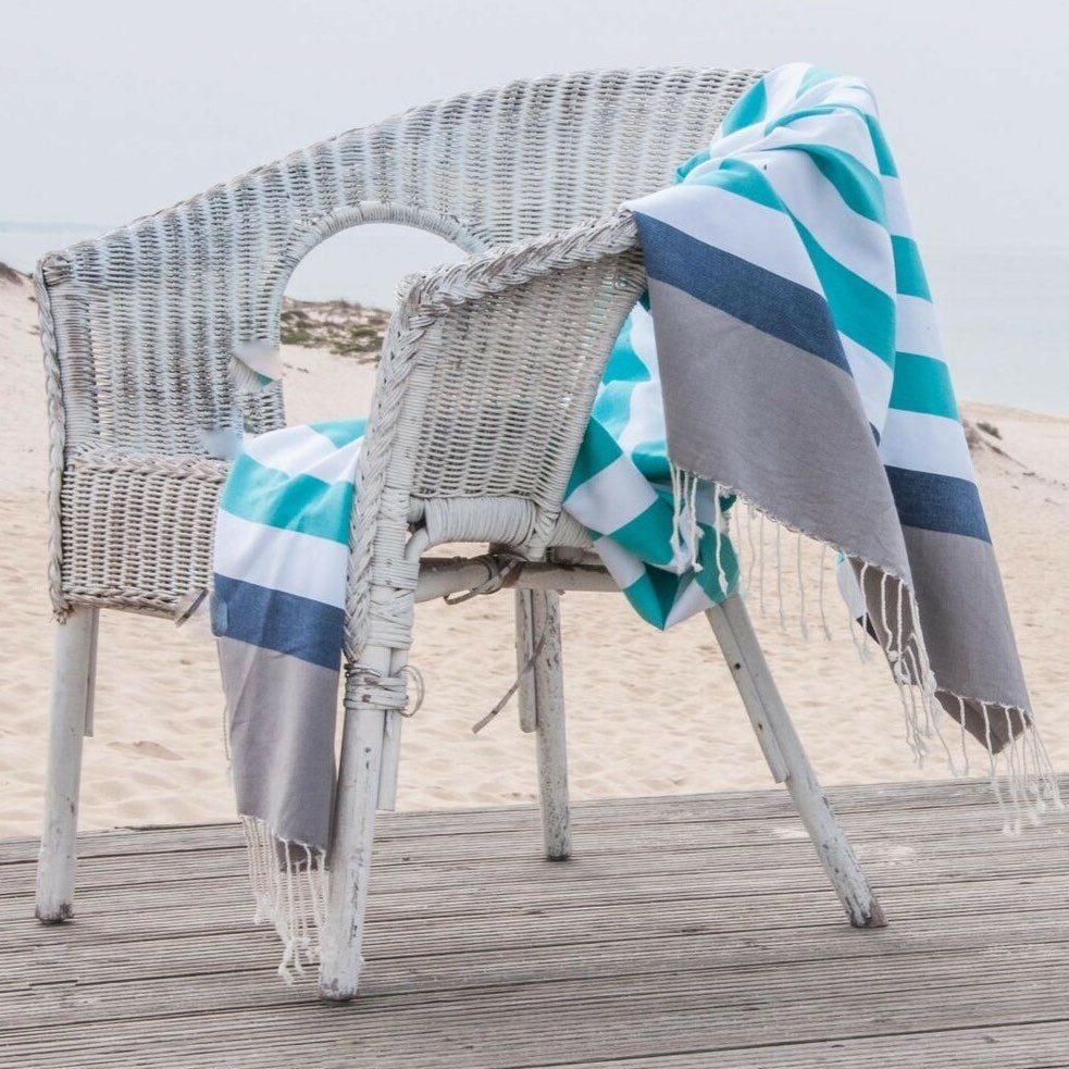 Fouta tricolore coton ARCACHON 100x200