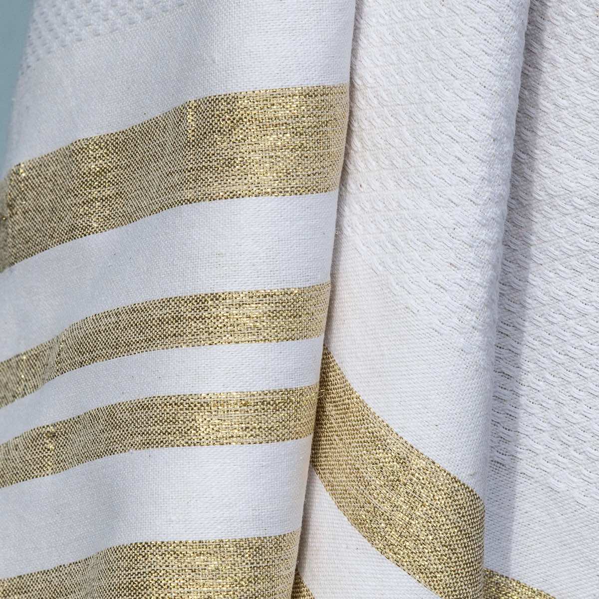 Fouta nid d'abeille lurex coton HAMPTONS 100x200