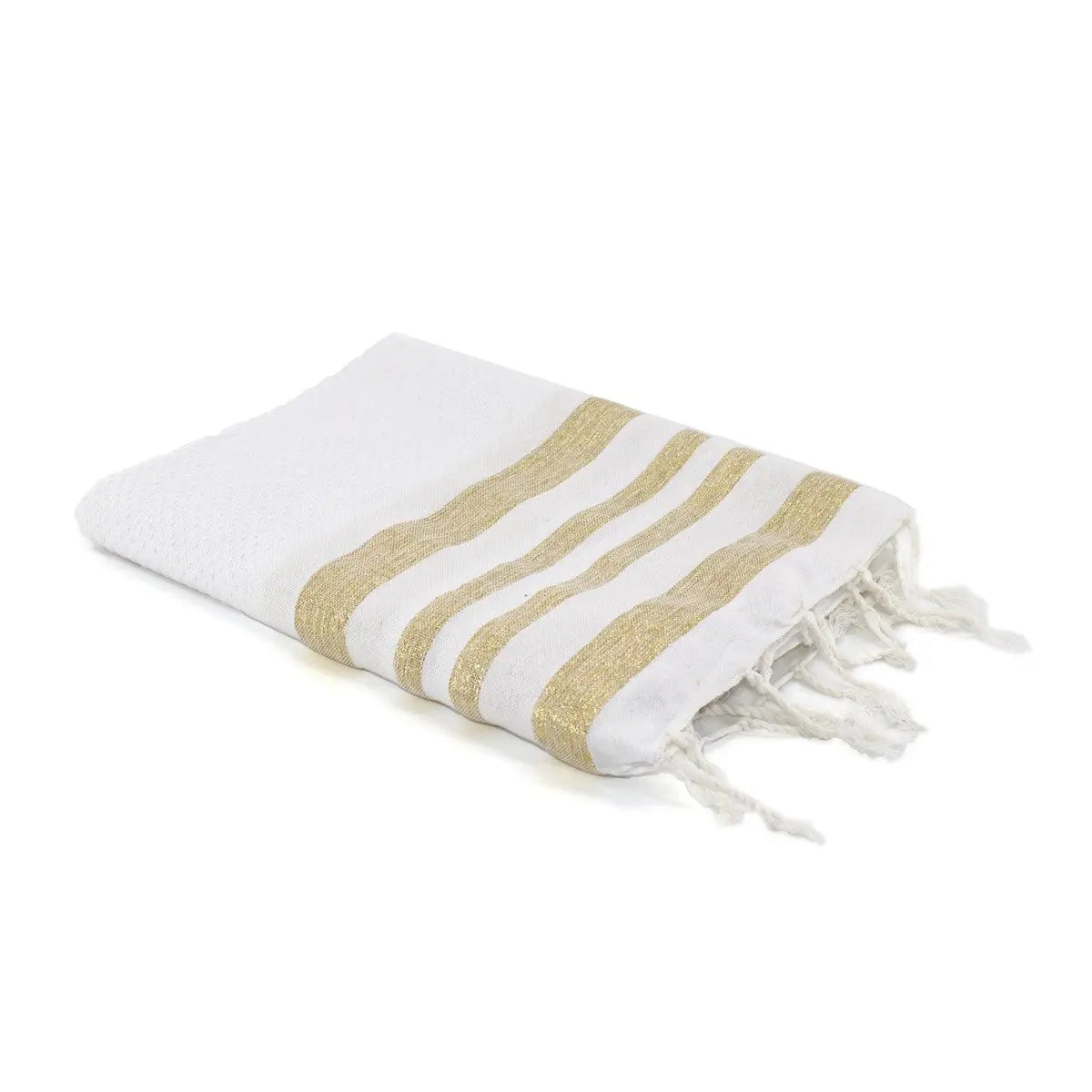 Fouta nid d'abeille lurex coton HAMPTONS 100x200 - febronie.com