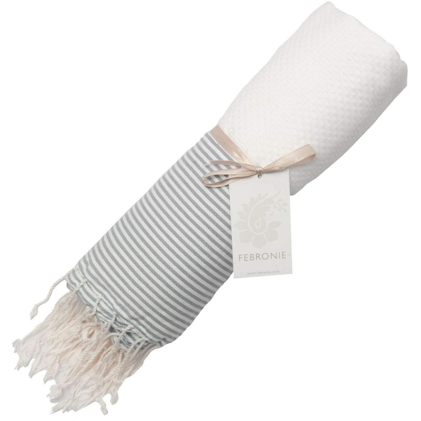 Fouta nid d'abeille blanche coton IBIZA 100x200