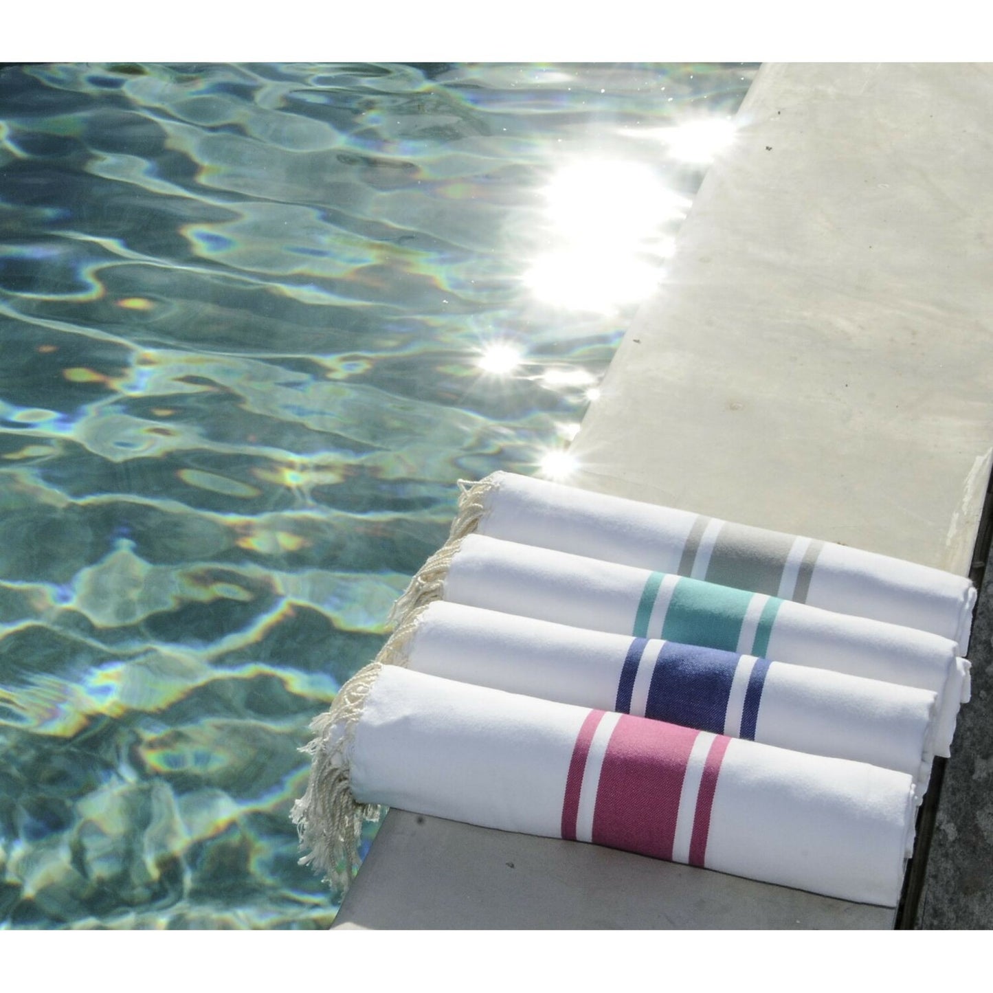 Fouta blanche coton ST TROPEZ 100x200