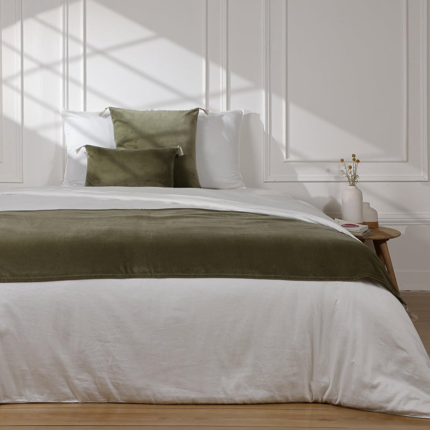 Chemin de lit velours de coton 90x200 DANUBE