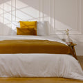 Chemin de lit velours de coton 90x200 DANUBE - brun tabac