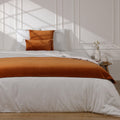 Chemin de lit velours de coton 90x200 DANUBE - terracotta